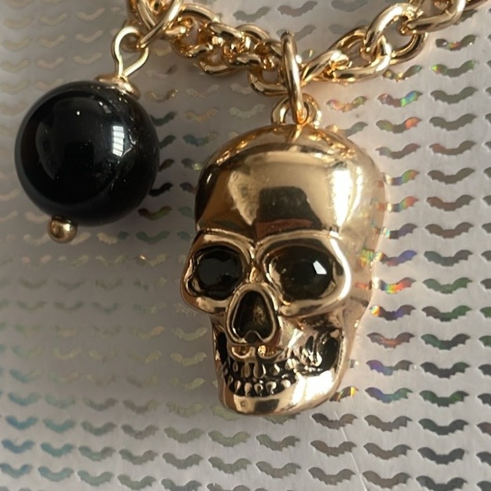 Gold Skull Pendant Necklace